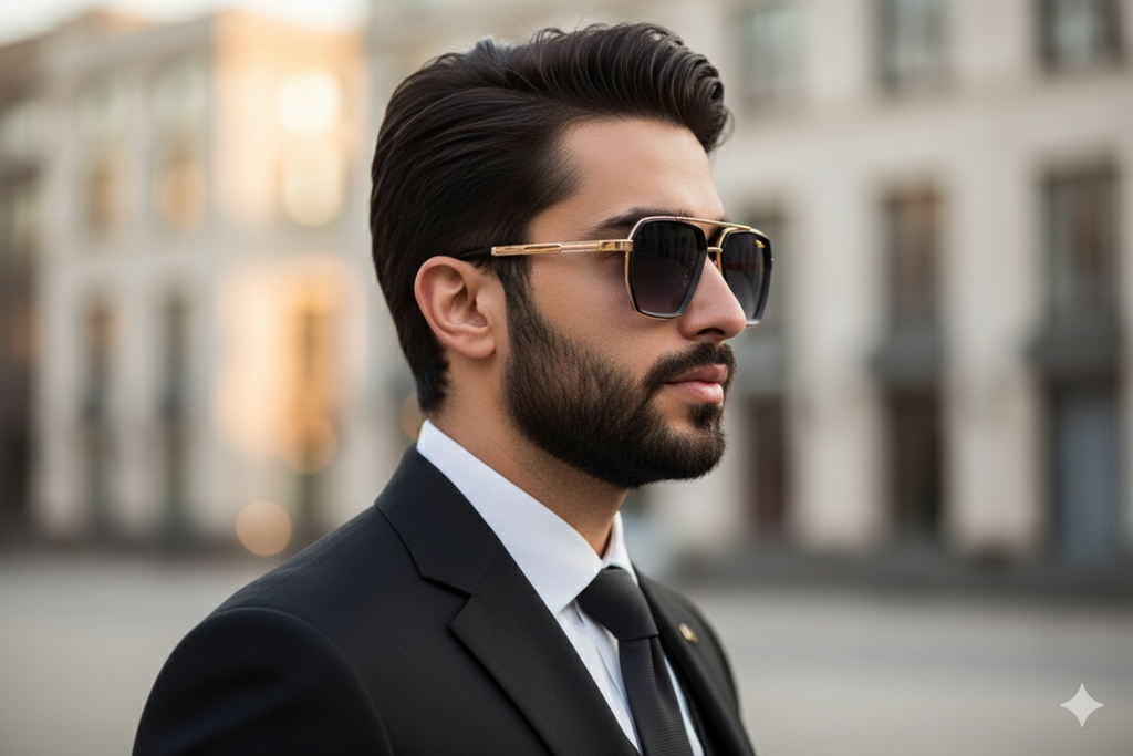 Lacoste - Gold Frame Black - Chashmay Lagao - Sunglasses (Brand Case Included)